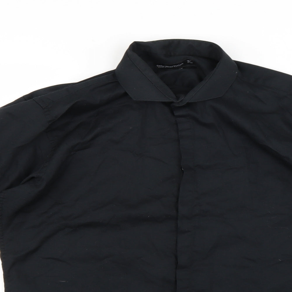 Cedar Wood State Womens Black   Basic Button-Up Size 16
