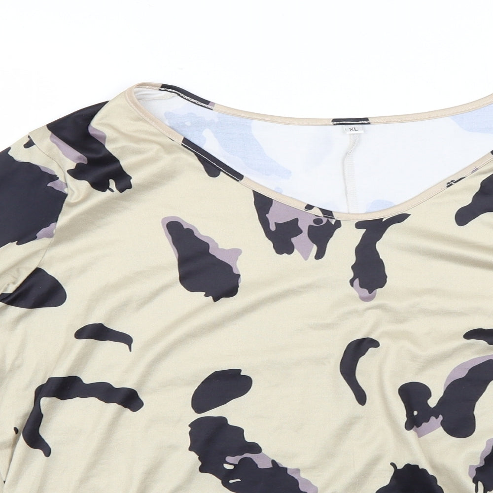 Preworn Womens Multicoloured Animal Print  Basic Blouse Size XL