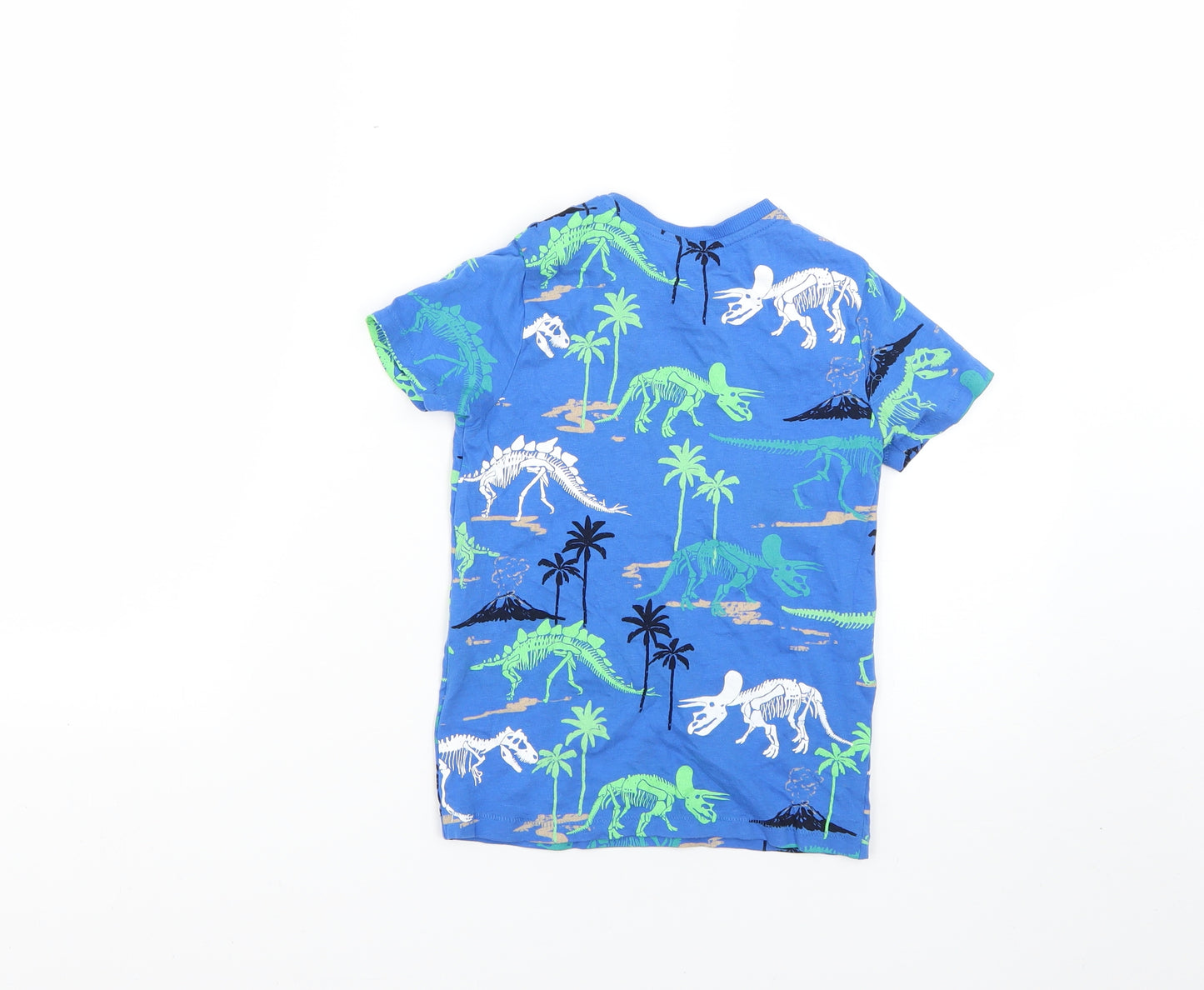 Marks and Spencer Boys Blue Geometric  Basic T-Shirt Size 5-6 Years