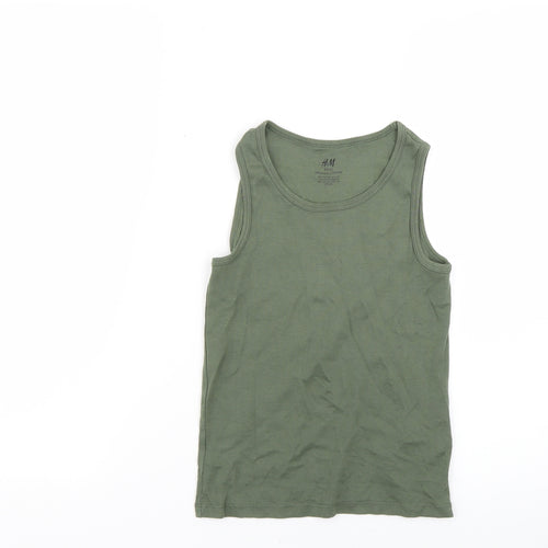 H&M Boys Green   Basic T-Shirt Size 7-8 Years