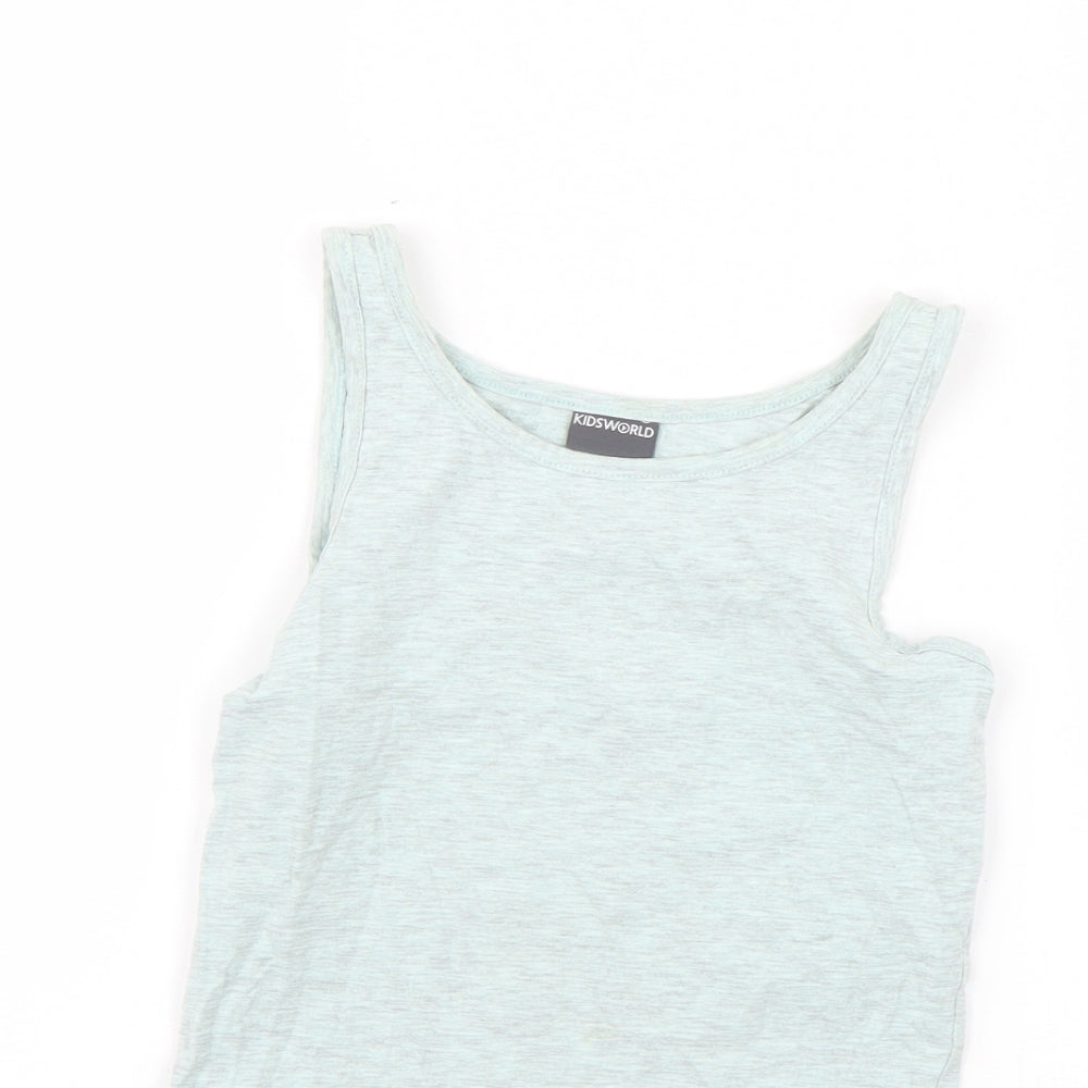 kidsworld Girls Blue   Basic T-Shirt Size 8-9 Years