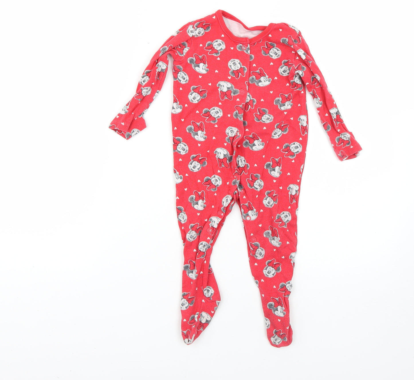 George Baby Red Geometric  Babygrow One-Piece Size 6-9 Months