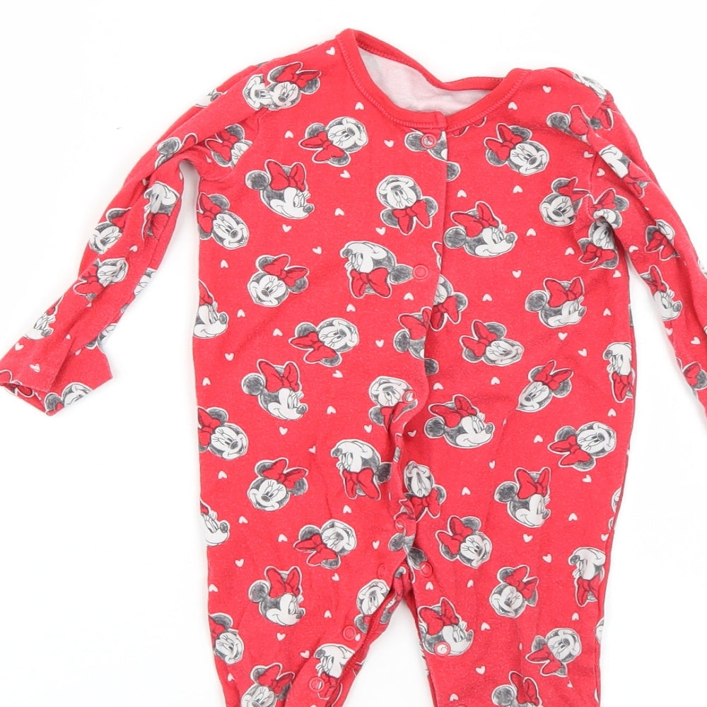 George Baby Red Geometric  Babygrow One-Piece Size 6-9 Months