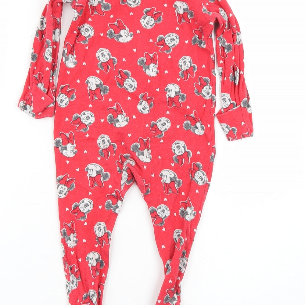 George Baby Red Geometric  Babygrow One-Piece Size 6-9 Months