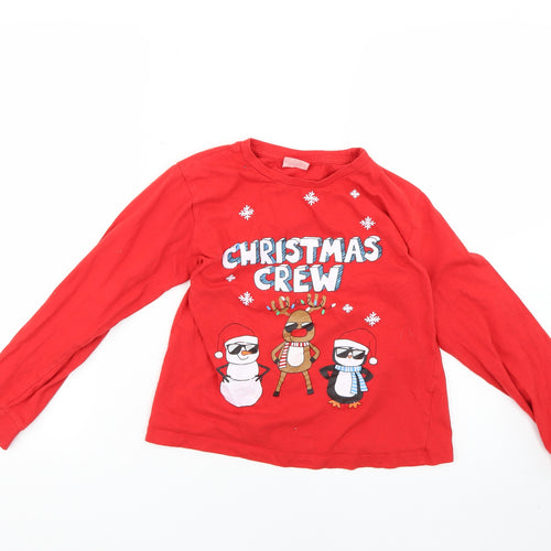 kids Boys Red Geometric   Pyjama Top Size 9-10 Years