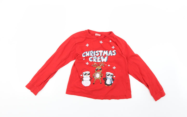 kids Boys Red Geometric Pyjama Top Size 9-10 Years
