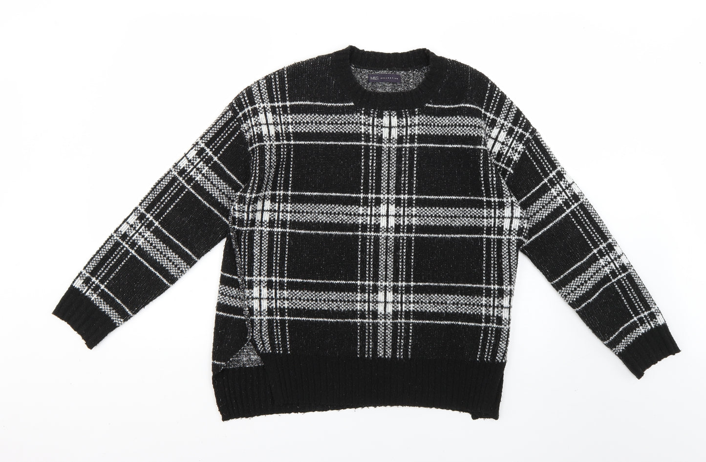 Marks and Spencer Womens Multicoloured Check  Pullover Jumper Size M