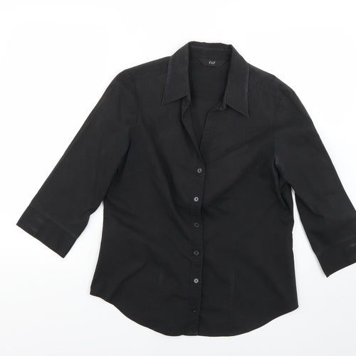 F&F Womens Black   Basic Button-Up Size 12