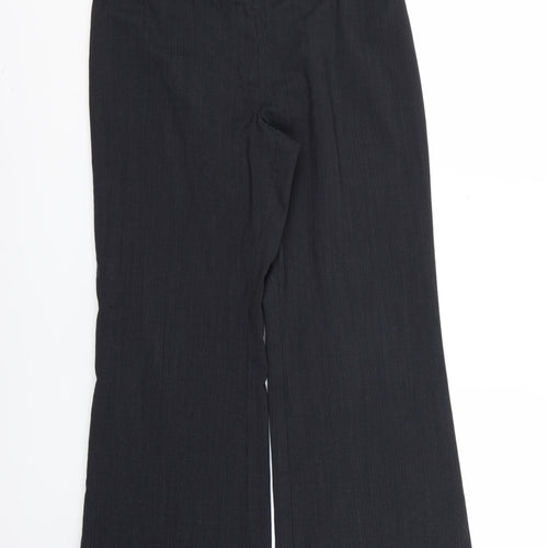 NEXT Womens Black Striped  Trousers  Size 12 L26 in