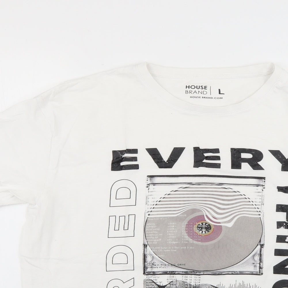house brand Mens White    T-Shirt Size L
