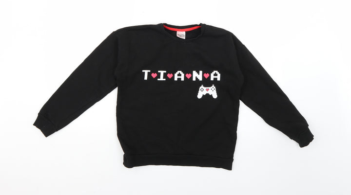 George Girls Black   Pullover Jumper Size 11-12 Years