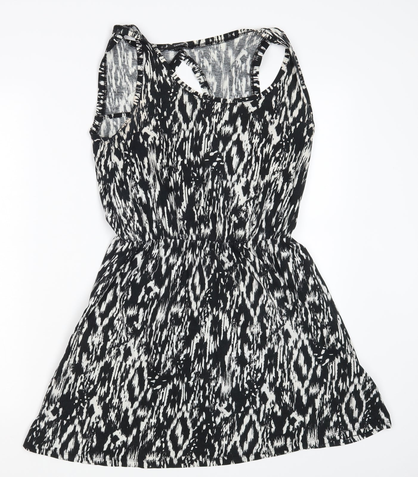 George Womens Black Argyle/Diamond  T-Shirt Dress  Size 12