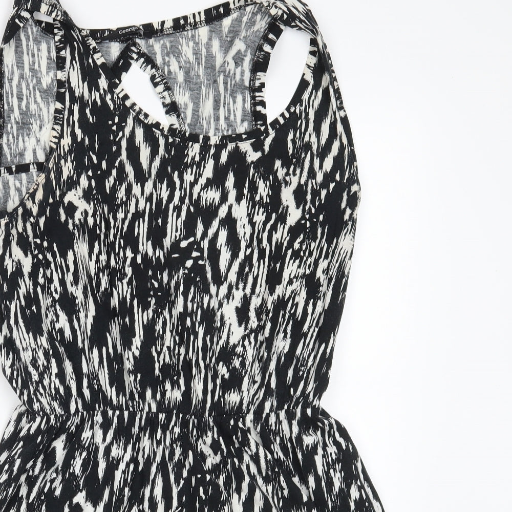 George Womens Black Argyle/Diamond  T-Shirt Dress  Size 12
