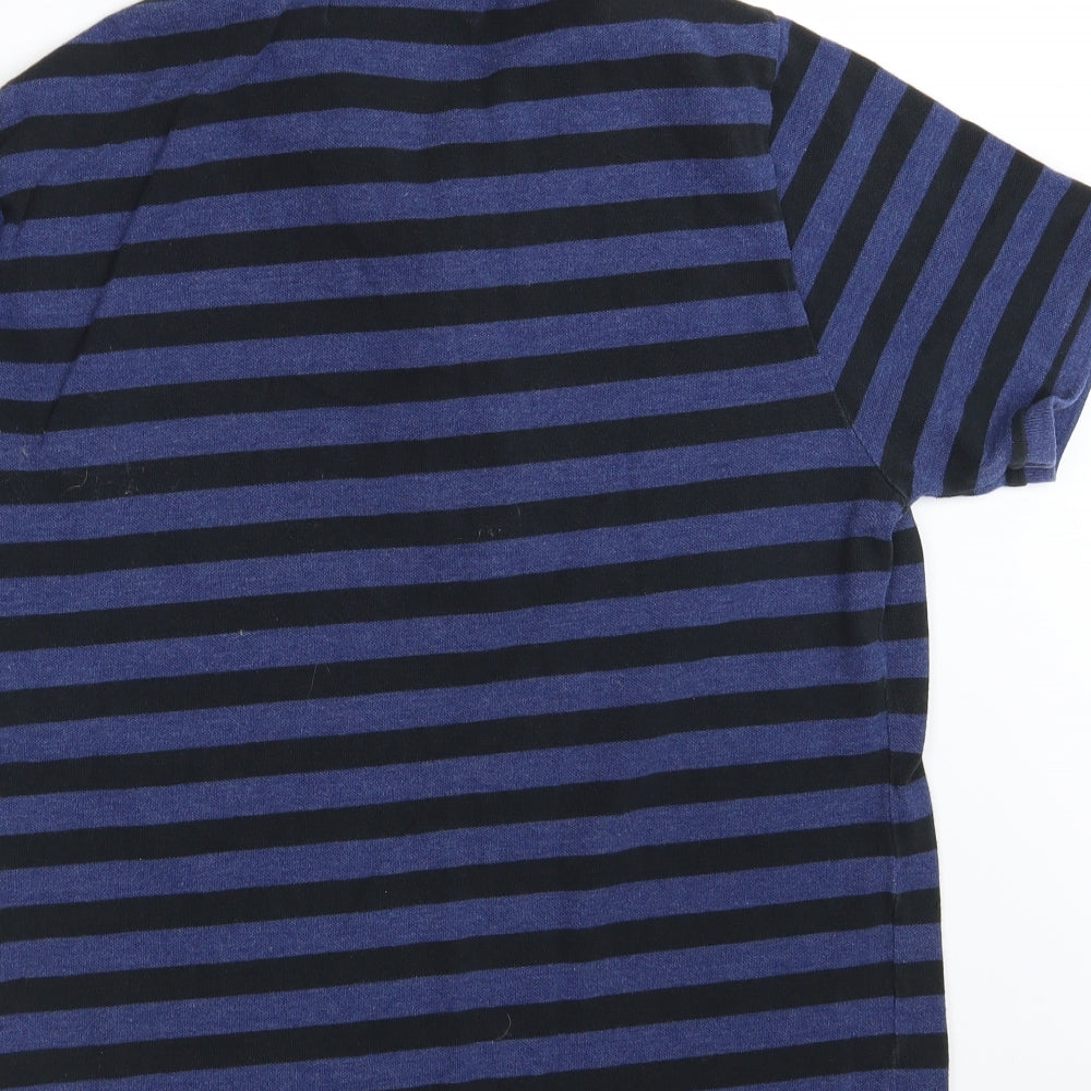 Superdry Mens Blue Striped   Polo Size 2XL