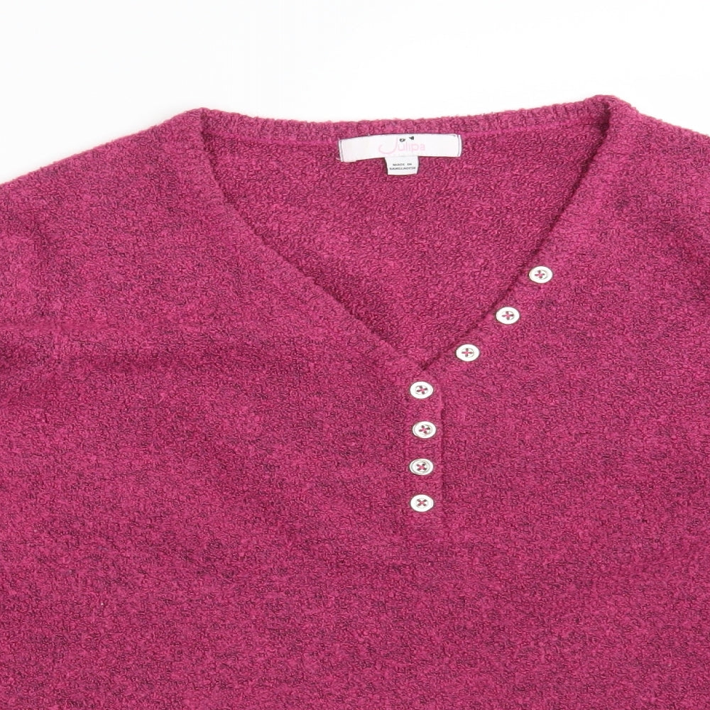Julipa Womens Pink  Knit Pullover Jumper Size 16