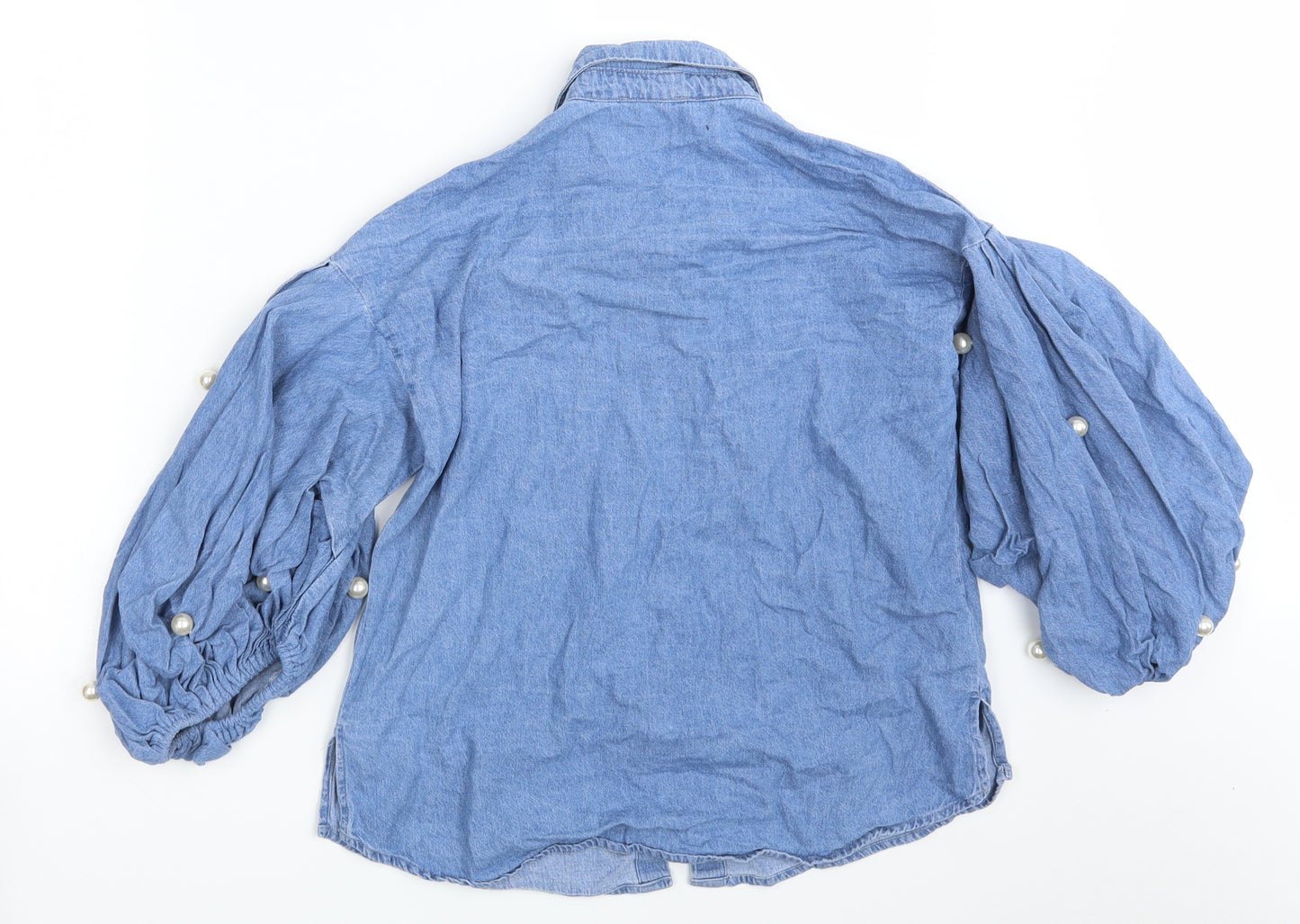 JJ's Fairyland Womens Blue  Denim Basic Button-Up Size 12