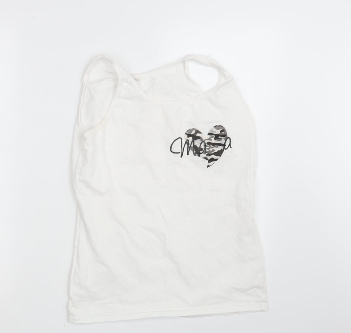 Gildan Womens White Basic Tank Size L
