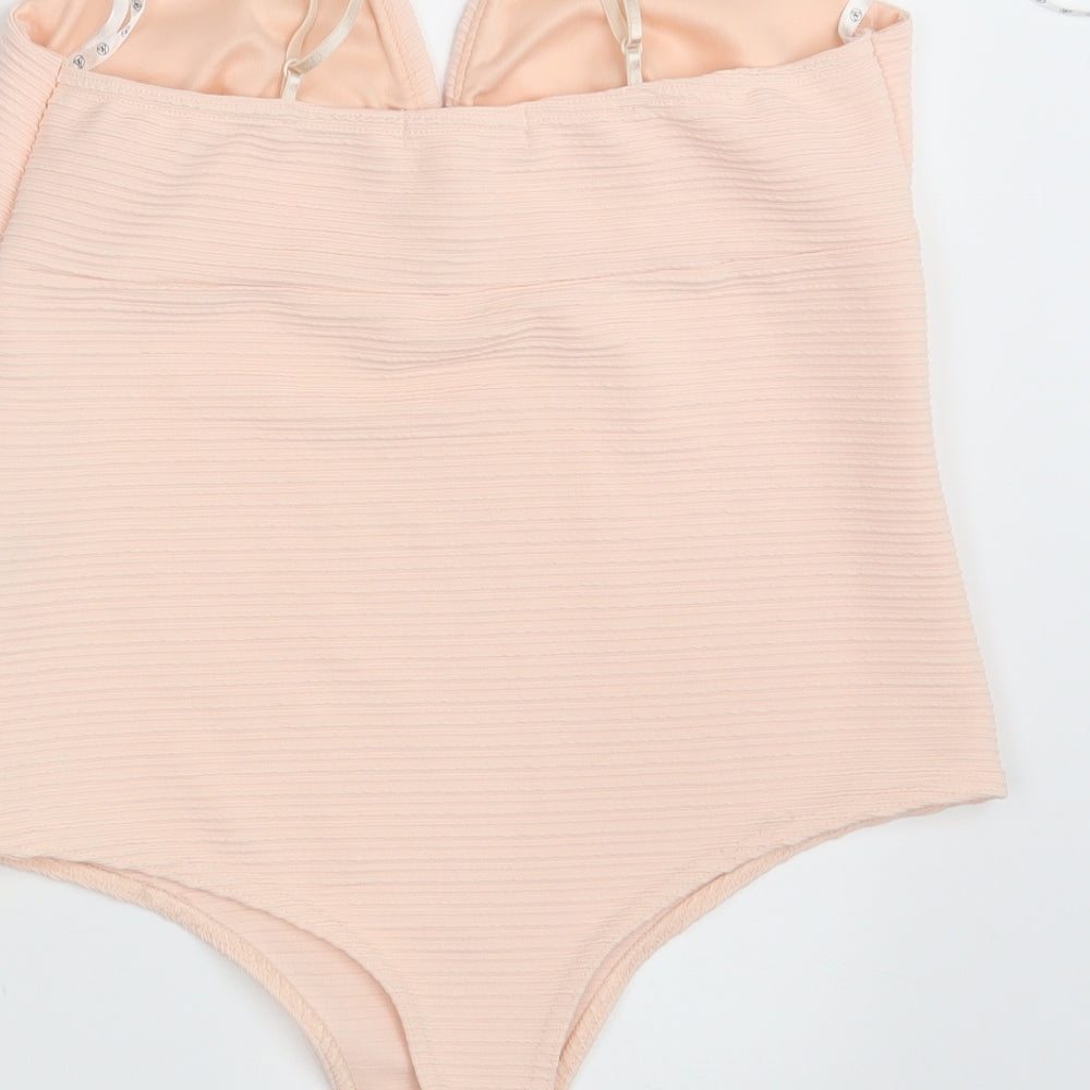 Missguided Womens Pink   Bodysuit One-Piece Size 14