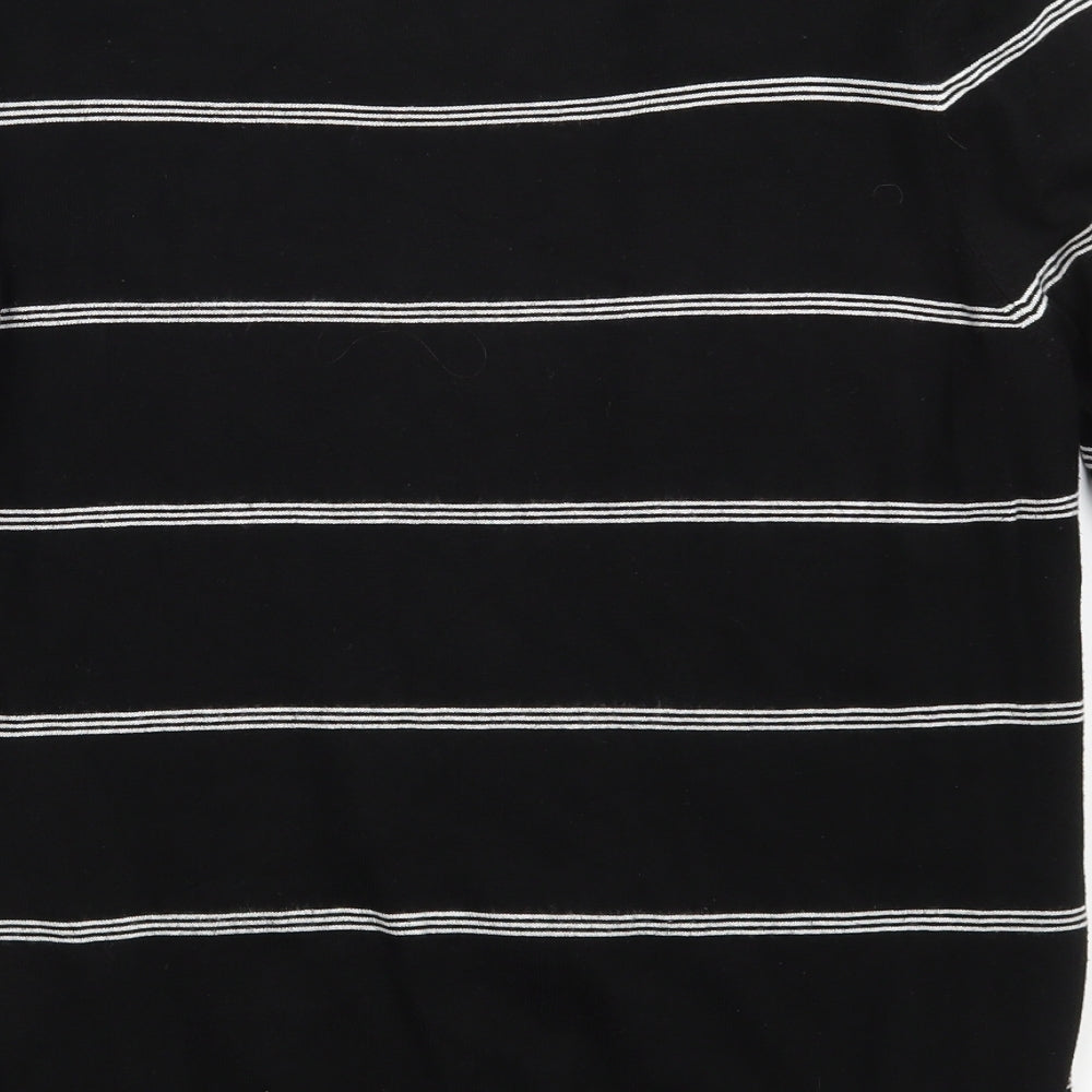 Peacocks Womens Black Striped Knit Pullover Jumper Size 16