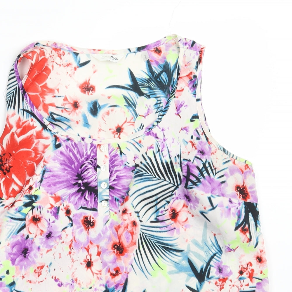 Label Be Womens Multicoloured Floral  Basic Tank Size 14