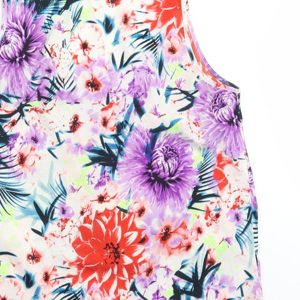 Label Be Womens Multicoloured Floral  Basic Tank Size 14
