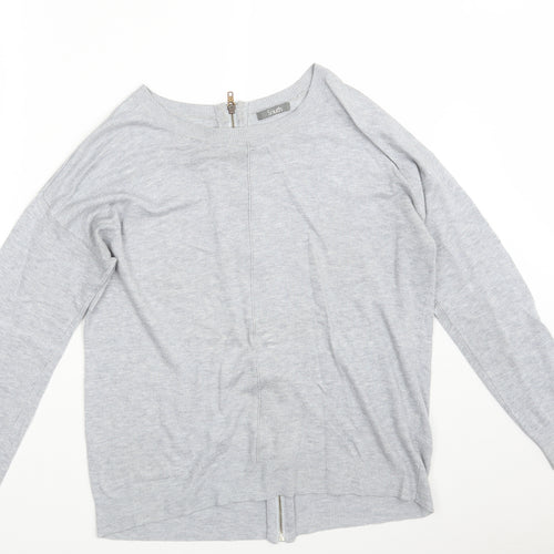 South Womens Grey  Knit Full Zip Jumper Size 16