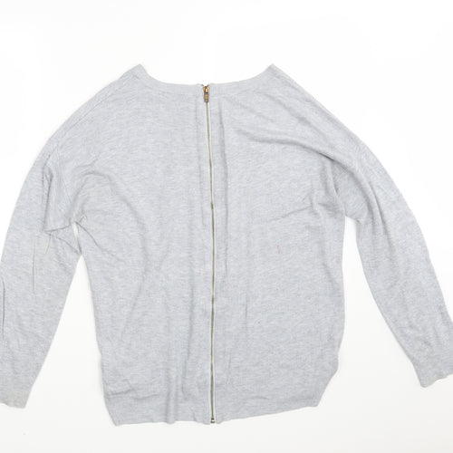 South Womens Grey  Knit Full Zip Jumper Size 16