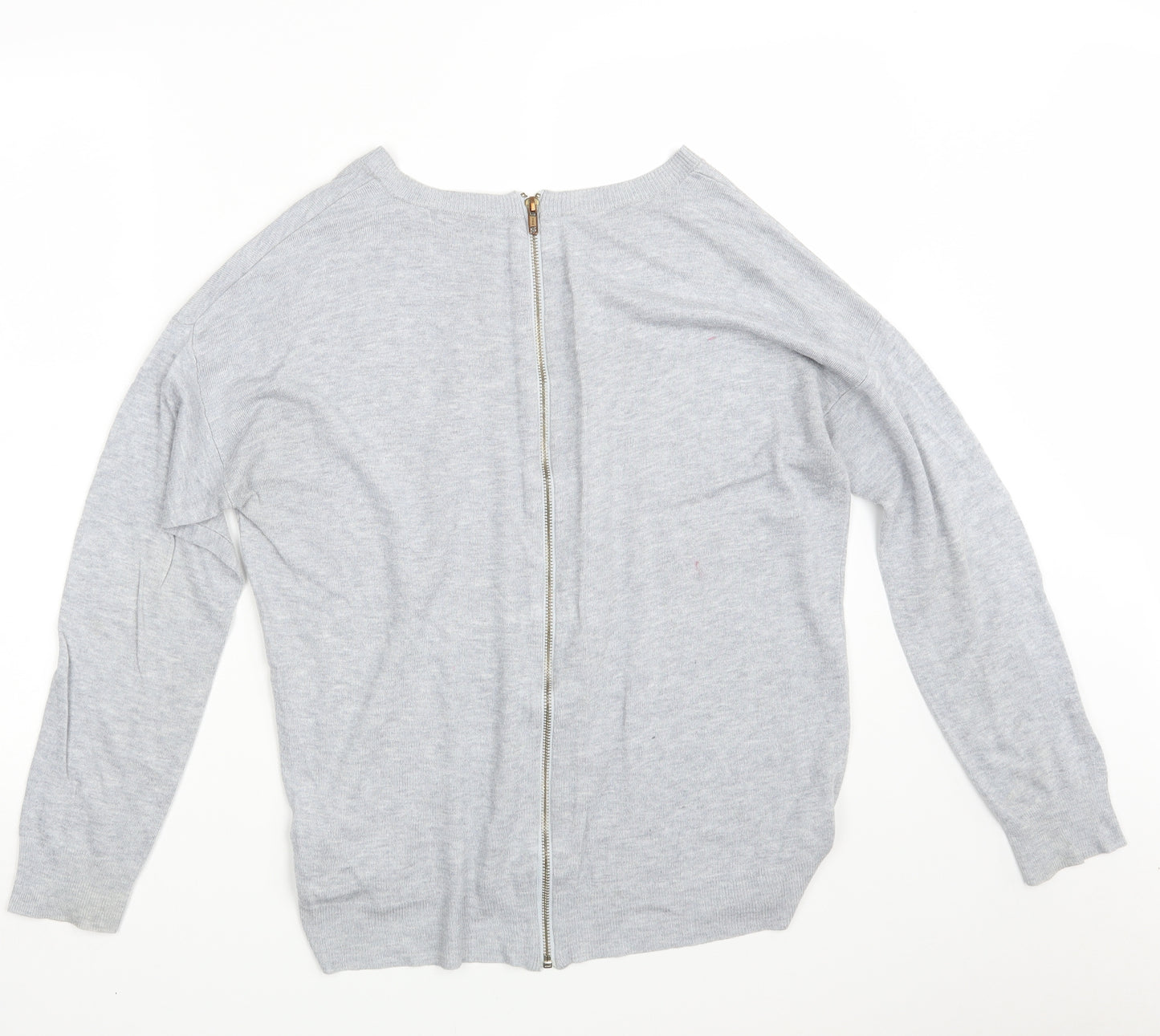 South Womens Grey  Knit Full Zip Jumper Size 16