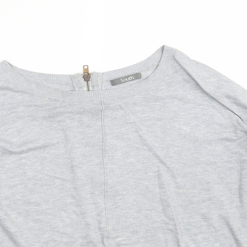 South Womens Grey  Knit Full Zip Jumper Size 16