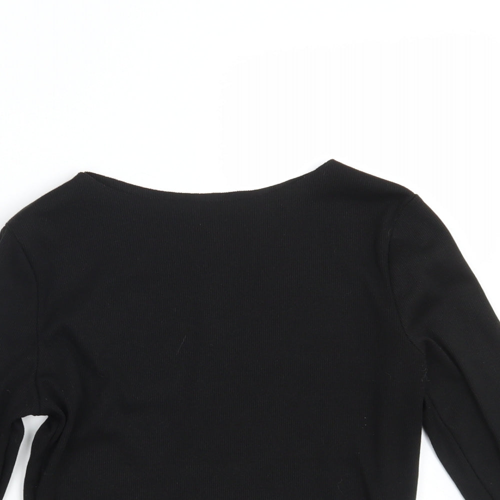 Preworn Womens Black   Cropped T-Shirt Size L