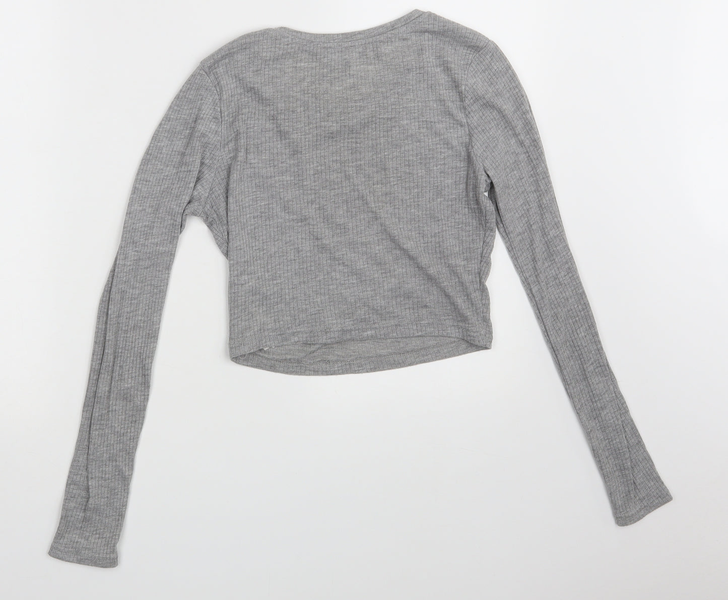 New Look Womens Grey   Cropped T-Shirt Size 8