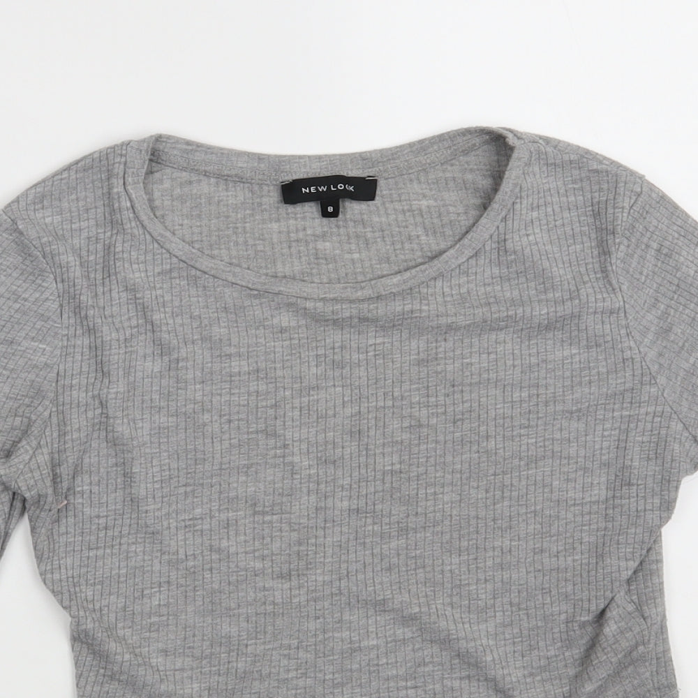 New Look Womens Grey   Cropped T-Shirt Size 8