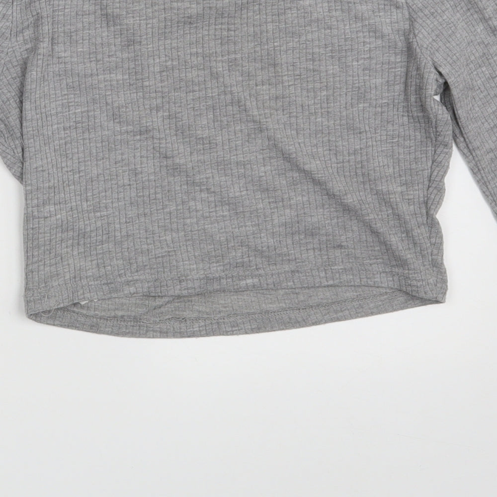 New Look Womens Grey   Cropped T-Shirt Size 8