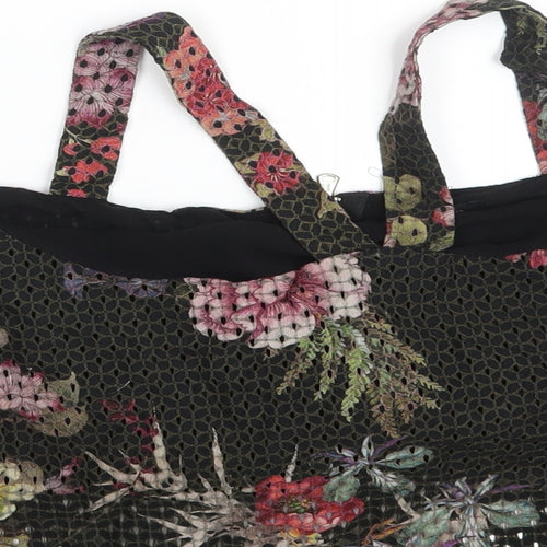 River Island Womens Black Floral  Basic Blouse Size 12