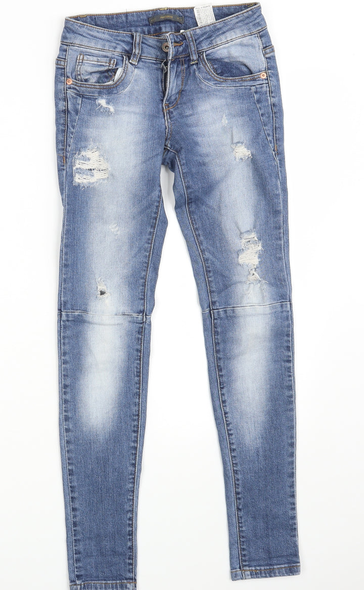 Pull & Bear Womens Blue Denim Skinny Jeans Size 26 in L29 in