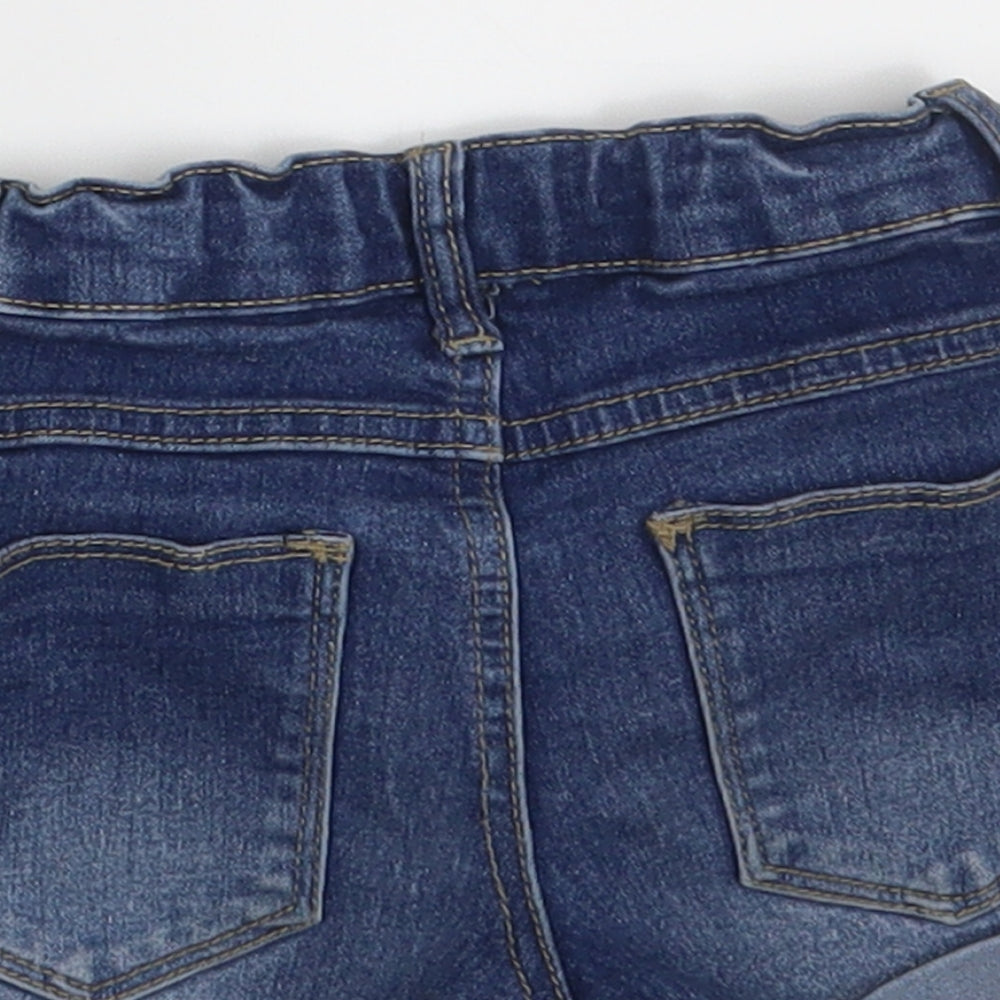 Denim Co.  Girls Blue  Denim Hot Pants Shorts Size 6-7 Years - Waist 20in