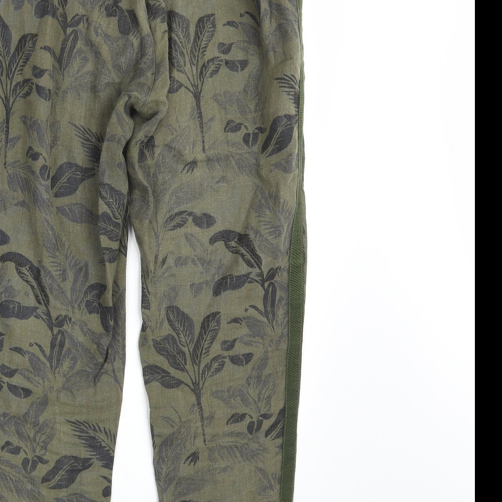Trend Womens Green Floral  Trousers  Size 10 L27 in