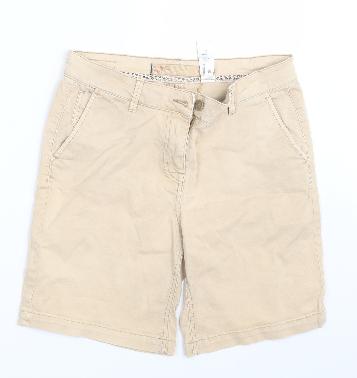 NEXT Womens Beige  Denim Chino Shorts Size 10