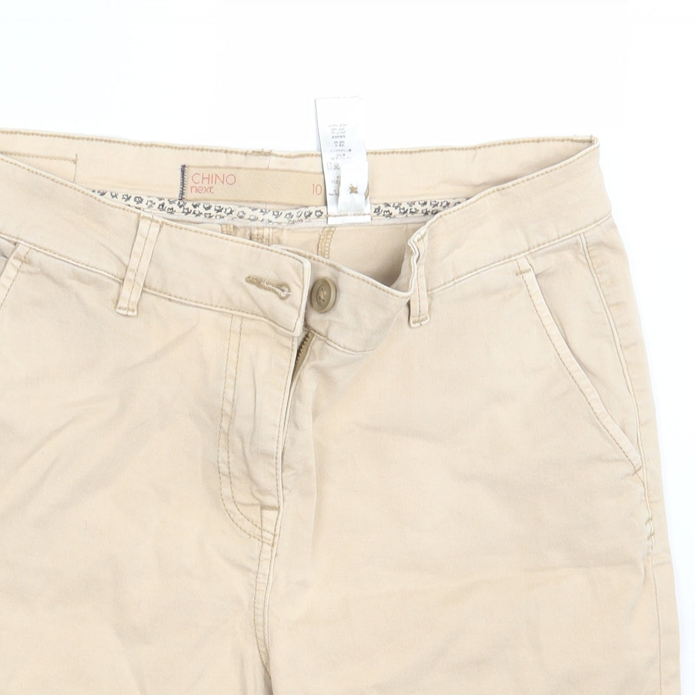 NEXT Womens Beige  Denim Chino Shorts Size 10