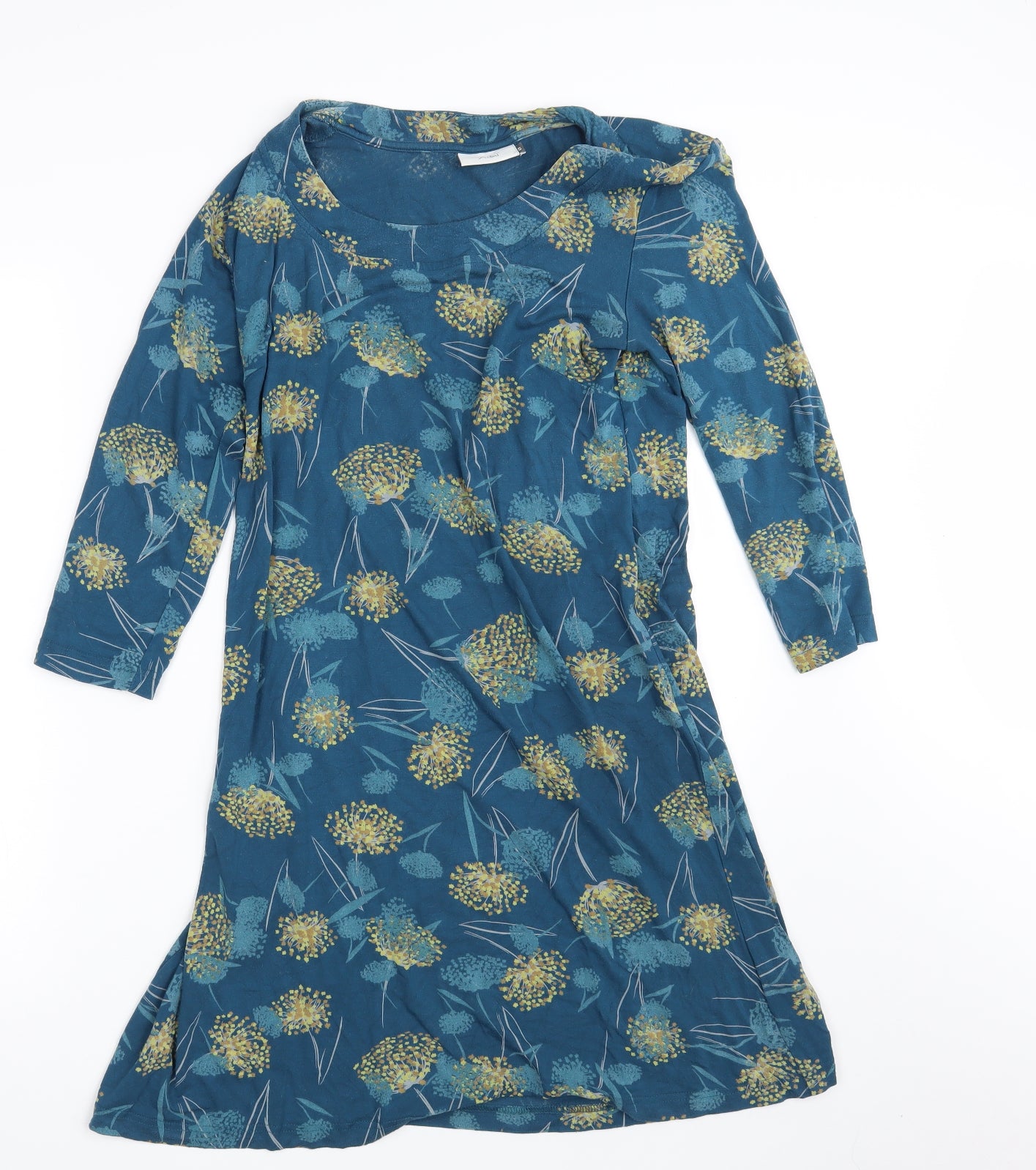 Adini Womens Blue Floral  T-Shirt Dress  Size S