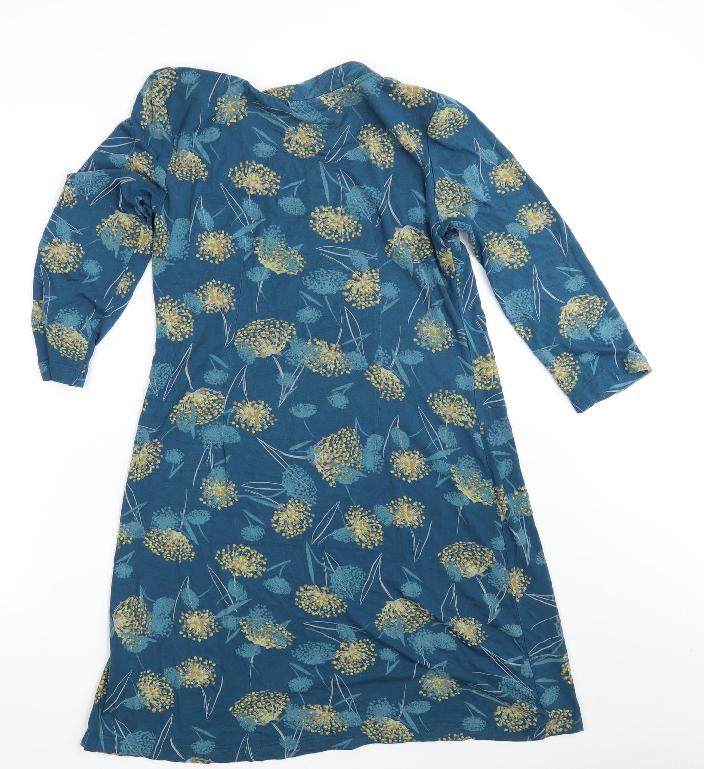 Adini Womens Blue Floral  T-Shirt Dress  Size S