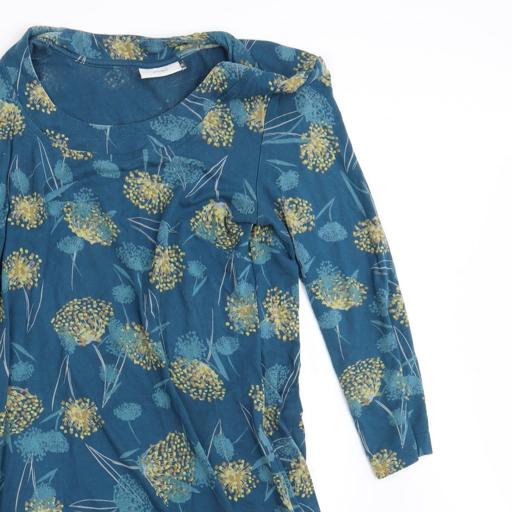 Adini Womens Blue Floral  T-Shirt Dress  Size S