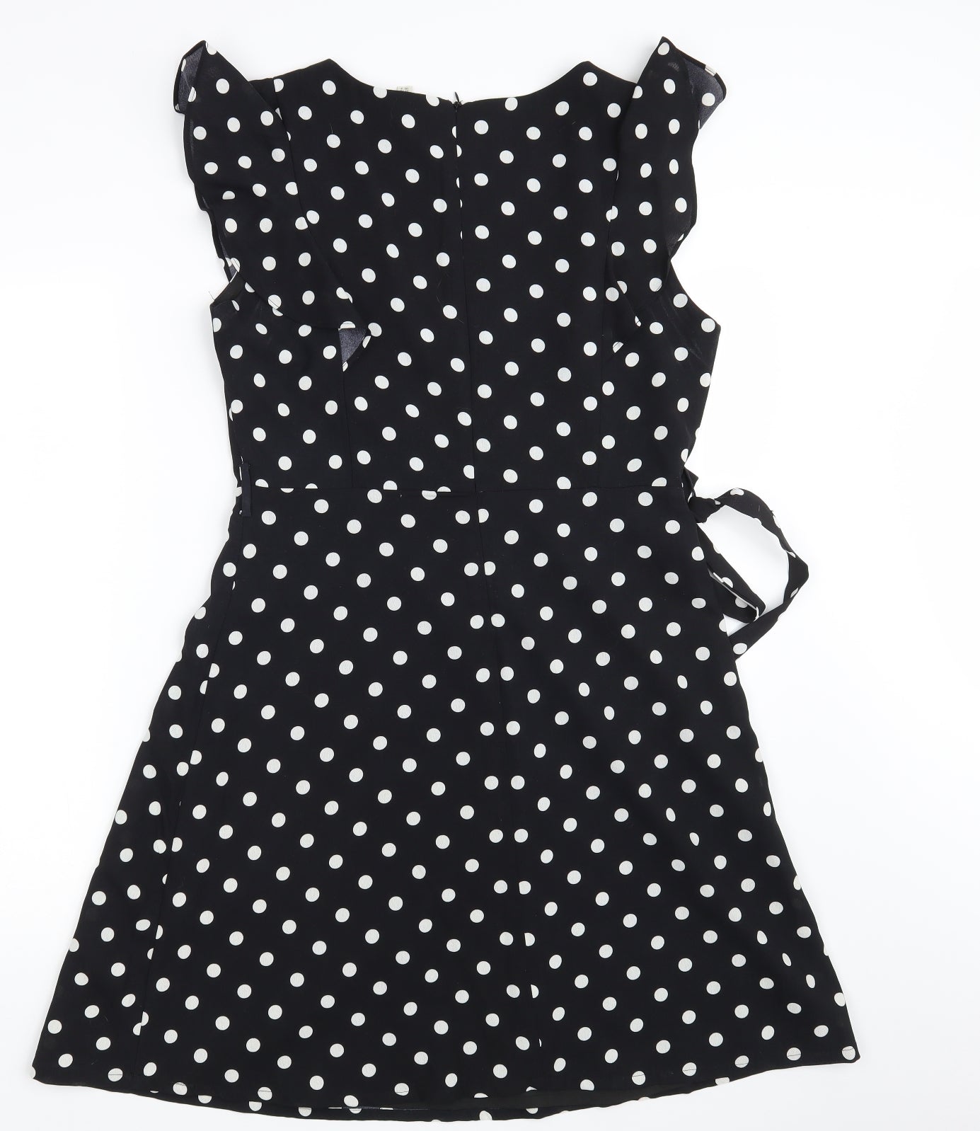 Yumi Womens Black Polka Dot  Fit & Flare  Size 12