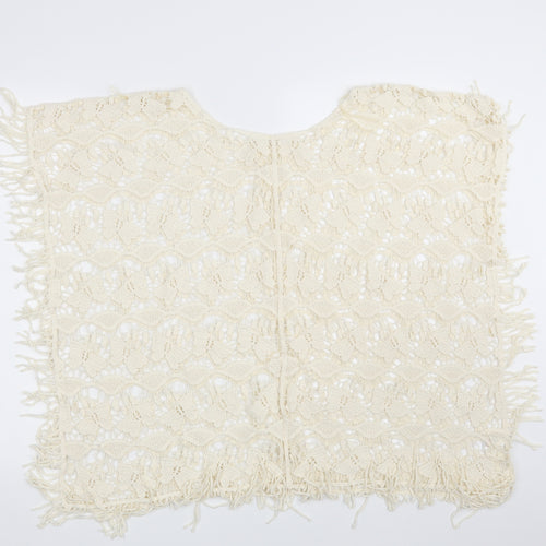 TU Womens Ivory Floral Knit Wrap Jumper One Size