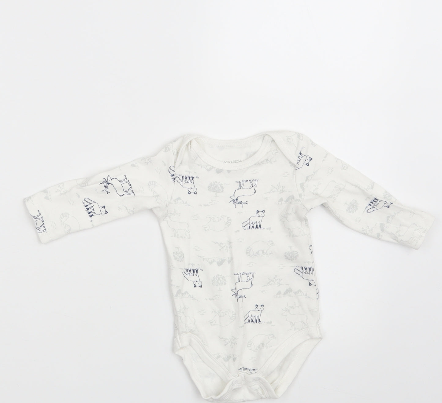 Kyle & Deena Baby White Animal Print  Babygrow One-Piece Size 3-6 Months