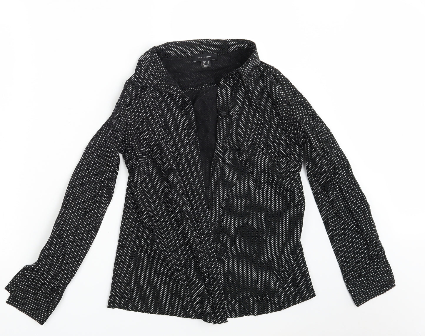 Atmosphere Womens Black Polka Dot  Basic Button-Up Size 12