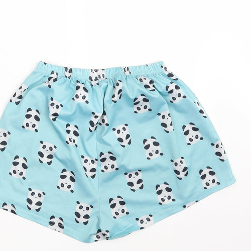 SheIn Womens Blue Animal Print  Sweat Shorts Size S