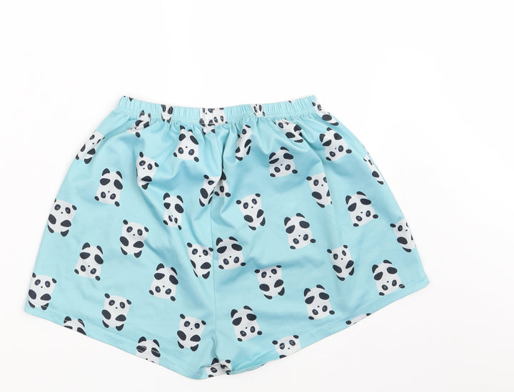 SheIn Womens Blue Animal Print Sweat Shorts Size S