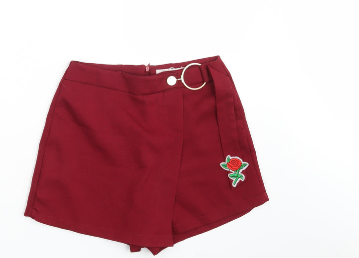 L & M Womens Red Hot Pants Shorts Size 28 in