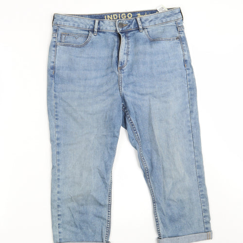 M&S Womens Blue  Denim Cropped Jeans Size 12 L22 in